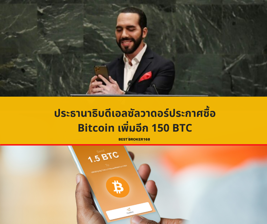 ประธานาธิบดีเอลซัลวาดอร์ประกาศซื้อ Bitcoin เพิ่มอีก 150 BTC