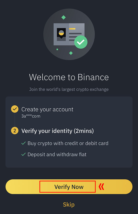 ขั้นตอนที่ 4 สมัครbinance