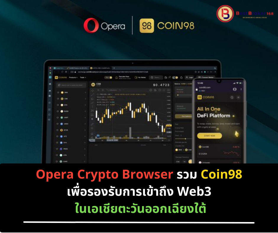 Opera Crypto Browser รวม Coin98 เพื่อรองรับการเข้าถึง Web3 ในเอเชียตะวันออกเฉียงใต้