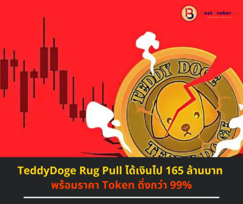 TeddyDoge Rug Pull ได้เงินไป 165 ล้านบาท พร้อมราคา Token ดิ่งกว่า 99%