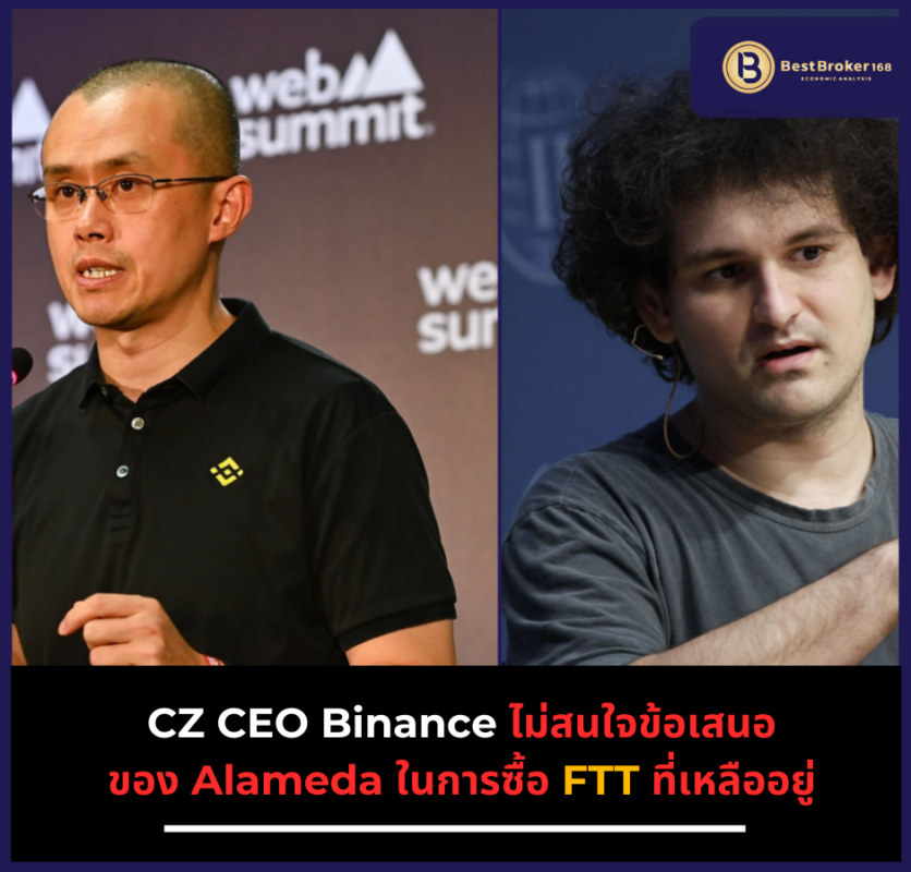 CZ CEO Binance ไม่สนใจข้อเสนอของ Alameda ในการซื้อ FTT ที่เหลืออยู่